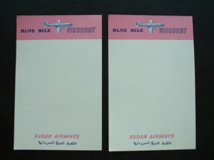 2 x SHEETS 1950s/60s BLUE NILE VICKERS VISCOUNT NOTEPAPER SUDAN AIRWAYS - Picture 1 of 1
