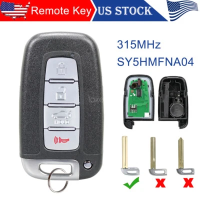 Chaveiro de carro com controle remoto de substituição para Hyundai Sonata 2011 2012 2013 2014 SY5HMFNA04 - Imagem 1 de 4