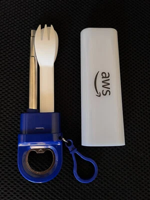Amazon Web Services AWS Employee Swag Brand Logo Travel Utensils Set Straw Gift - Image 1 of 4