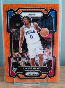 2023-24 Panini Prizm /60 Tyrese Maxey #21 Orange Wave Philadelphia 76ers - Picture 1 of 2