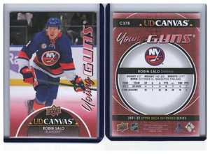 Armas jóvenes de lona extendida 21/22 cubierta superior #378 Robin Salo - New York Islanders - Imagen 1 de 1