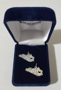 Montana Silversmiths State Charm Dangle Earring Smooth Silver Heart Kentucky USA - Picture 1 of 3