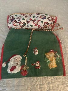 Christmas Canvas Medium Gift Or Letter Santa Bag Drawstring Bag Sack - Picture 1 of 2