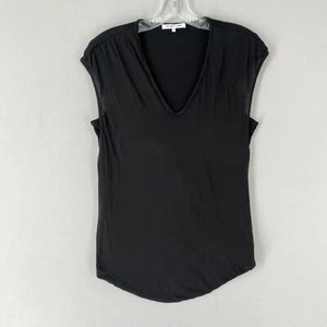 HELMUT LANG Womens V Neck Tie Back Layered Jersey Top Size Small Black - Picture 1 of 12