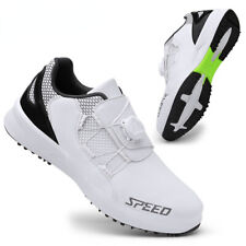 Waterproof Men's Leather Golf Shoes Non-slip Spikes Breathable Golf Sneakers 