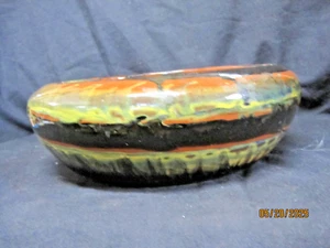 Peters And Reed Pottery Multi Color Marbleized Console Bowl Vase - Picture 1 of 4