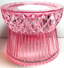*NEW* FACETED PINK GLASS ~ 3Wick CANDLE HOLDER ~ Bath & Body Works
