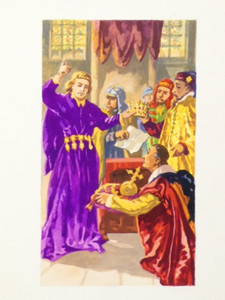 Original Artist Proof Watercolour Cigarette Card Design Richard II Deposed 1399