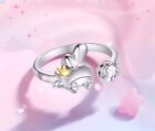 My Melody Gold Star Sparkly CZ 925 Silver Open Ring - Sanrio Licensed Jewelry
