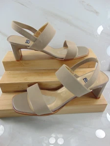 Stuart Weitzman NEW MID Heel Ankle Strap Sandals SAND STRETCH 10 B $398.00! - Picture 1 of 8