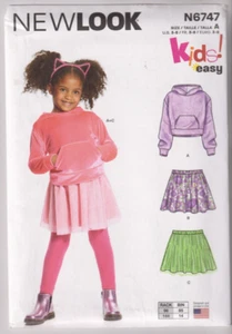 6747 NEW LOOK - Hoodie SWEATSHIRT & SKIRT - GIRLS Sz 3/4/5/6/7/8 - Picture 1 of 2