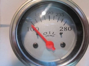 VEETHREE INSTRUMENTS ELECTRICAL OIL TEMPERATURE GAUGE 100-280 DEGREES,SILVER NEW - Picture 1 of 5