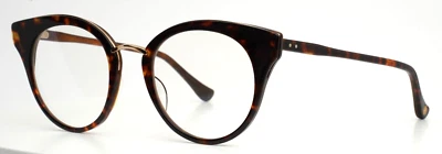 Gafas redondas DITA Reckless DRX-3037-B-TRT-GLD-49 oro tortuga para mujer DT1 Foto 1 de 4