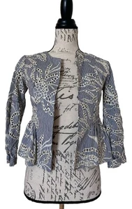 Anthropologie Matison Stone Eyelet Lace Jacket Size XXSP - Picture 1 of 8