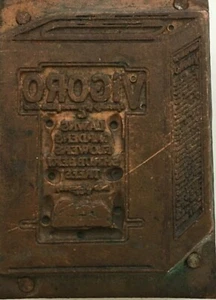 Antique Copper Printing Block Letterpress Vigoro Lawns Gardens Trees Advertising - Picture 1 of 5