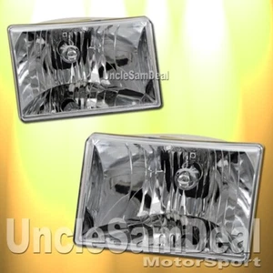 FOR 93-98 JEEP GRAND CHEROKEE CLEAR LENS CHROME HEADLIGHTS W/BULB DIRECT FIT - Picture 1 of 2