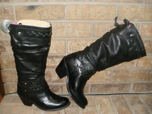 Corral R1099 Riding Boot 7 M/Black/Top lace/3 Decorative Leather Straps SRP$290 - Picture 1 of 8