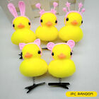 1/5Pcs Flocking Pink Headband Yellow Duck Spring Hairclip Duckbill Clip Headwear