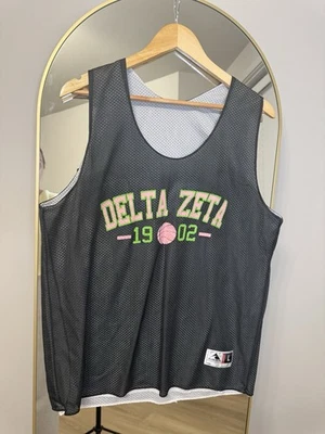 Delta Zeta Sorority 1902 Basketball Jersey Women’s L Black Sleeveless Tank Top - Image 1 of 4