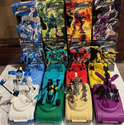 LEGO VINTAGE TECHNIC THROWBOTS (Full Lot of 8) Each w/Box, Manual, & Carry Case - Image 1 of 4
