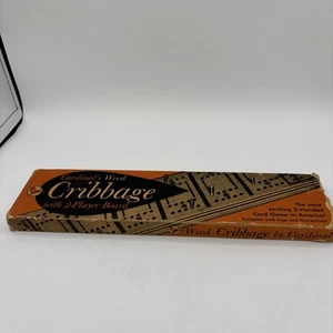 Vintage Cardinal Wood Cribbage Board with 0 Pegs  - Picture 1 of 5