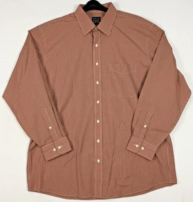 Jos A Bank Traveler's Collection Shirt Mens XL Button Up Brown Check Long Sleeve - Image 1 of 4