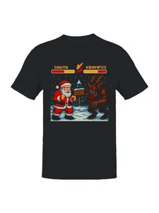 T-shirt uomo Babbo Natale vs Krampus Showdown - Foto 1 di 6