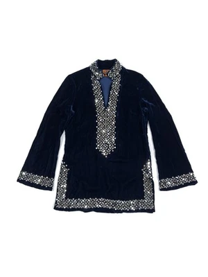 Tory Burch Tunic Velvet Embellished US 8 - Navy ‘FLAWS’ - Image 1 of 4