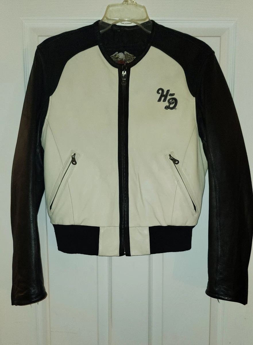 Harley-Davidson White Leather Outer Shell Coats, Jackets & Vests