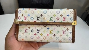 Louis Vuitton LV Long Wallet White Monogram MultiColor Murakami Authentic - Picture 1 of 8