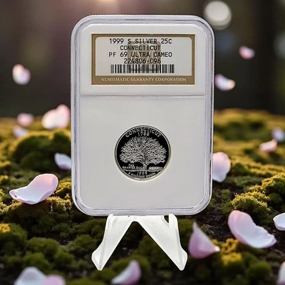 1999-S Connecticut Silver Quarter NGC PF69 Ultra Cameo Charter Oak 25C 🌳 - Image 1 of 2