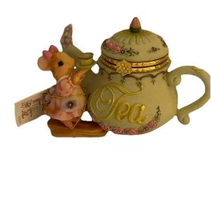 1999 Mouse in the House Collection Trinket Box 70002 Tea Time Magic W Tag - Picture 1 of 10