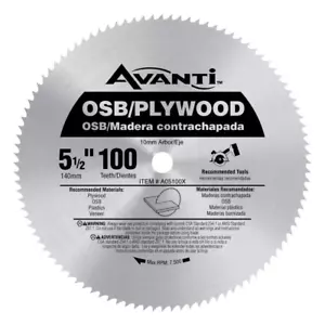 Saw Blades 5-1/2 in. x 100 Tooth OSB Plywood Circular Steel Replacement Steel - Picture 1 of 12