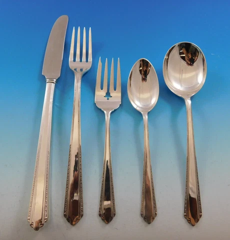 Park Avenue by Manchester Sterling Silver Flatware Service Set 60 pc Grille Size Cover
