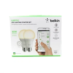 BELKIN WEMO LED LIGHTING STARTER KIT EDISON SCREW BULB WIFI 4G LTE NEW F5Z0489AU - Picture 1 of 3