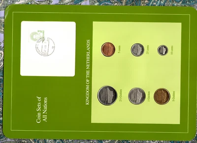 Coin Sets of All Nations Netherlands UNC 25,10,5 Cents 1,2.5,5 Gulden 1991 - Image 1 of 4