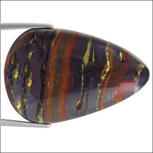 Piedra preciosa ojo de tigre de hierro natural de 31,37 quilates corte pera multicolor - Imagen 1 de 2