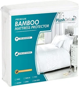 Bamboo Mattress Protector Deep Pocket Waterproof Hypoallergenic Cooling Cover - Picture 1 of 6