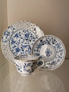 antigua cafetera de té Rauenstein 3 piezas borde de oro comercializado y pintura pájaro - Imagen 1 de 10