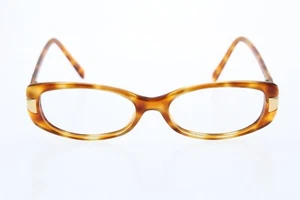 Donna Karan DK1553 3180 Tortoise Brown Oval Gold Metal Made in Italy 52-16-135 - Picture 1 of 8