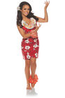 Cute Hawaiian Tropical Aloha Mini Dress Festive Halloween Costume Adult Women