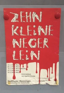 Original Ausstellungsplakat Poster Stadttheater Memmingen „10 kleine Negerlein“ - Bild 1 von 5