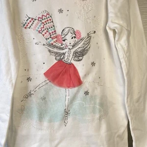 New Gymboree Girls Ballet Top T-Shirt Size 6 Long Sleeve Embellished Tulle - Picture 1 of 7
