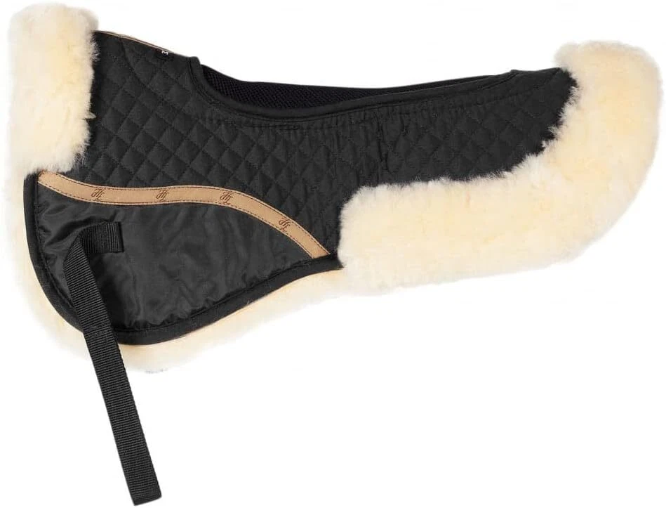 HORZE Harleigh Dura Sheepskin Riser Half Pad with Ventilation Black Horse/EU F - Image 1 of 1