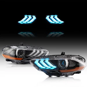 RGB LED Headlights For Ford Mustang 2018-2023 Pair Head Front Lamps Assembly Set - Bild 1 von 10