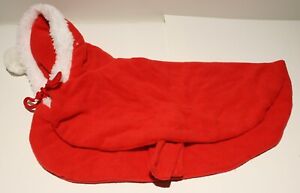 Yolsun Dog Hooded Cloak Coat Jacket Mrs Santa Claus Christmas 12" Back Length