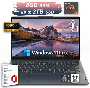 Lenovo IdeaPad 5 Laptop Office 2024 14" Touch AMD Ryzen 7 8GB RAM Upto 2TB SSD - Picture 1 of 9