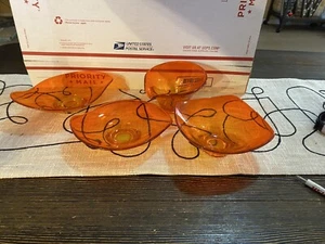 Vintage Orange Glas vier Stück alle Unikate. - Bild 1 von 10