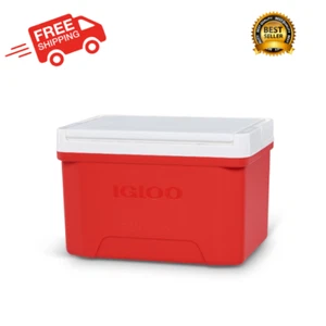 9 Qt Laguna ICE Chest Cooler Small Camping Picnic Sport Drink Outdoor Party, Red - Picture 1 of 9