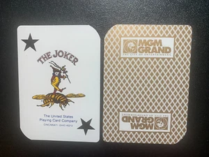 JOKER  swap playing card  MGM GRAND CASINO LAS VEGAS  Bee Joker Card  BLACK STAR - Picture 1 of 1